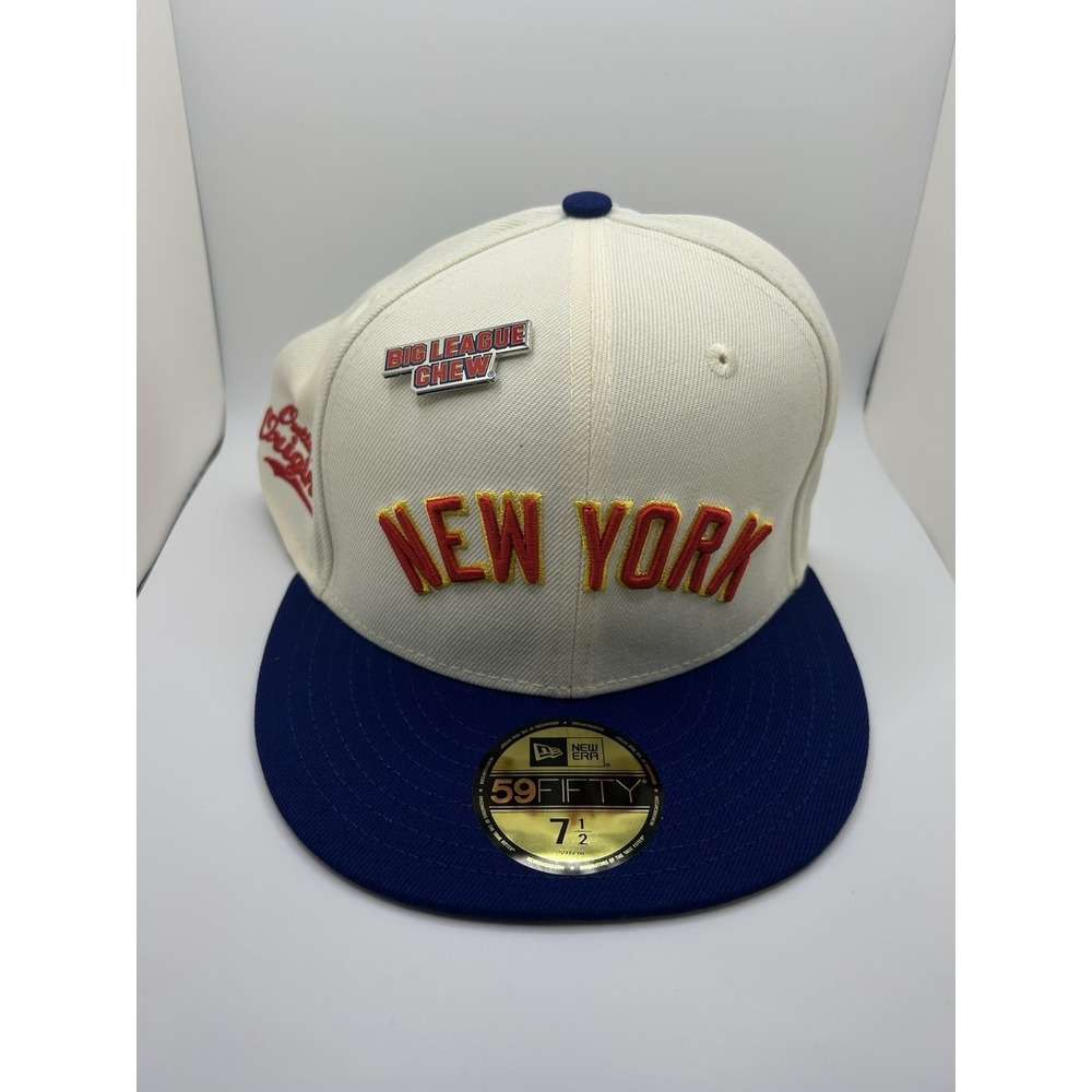 New York Mets New Era 59Fifty Big League Chew Fitted Size 7 1/2 Hat White MLB